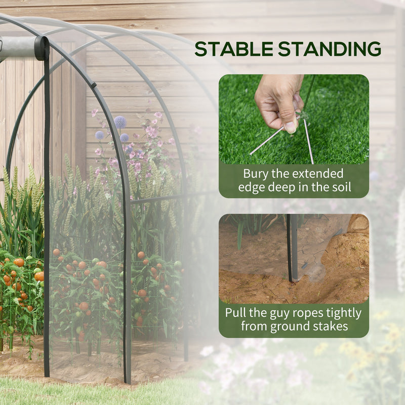 Outsunny 3 x 2 x 2m Polytunnel Greenhouse with Door, Windows, Steel Frame