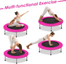 Foldable Mini Trampoline with Springs and Padded Cover-Pink