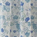 Mia Blue Floral Print Sheer Voile Panels - Pair