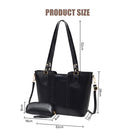 Modishion Fashion PU Leather Single Shoulder Tote Bag Handbag with Adjustable Strap