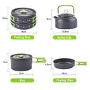 Breeins 9Pcs Portable Camping Cookware Set Outdoor Travel Picnic Pot Pan Cooking Kits