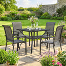 Outsunny 5 Pieces Outdoor Dining Set For 4, Patio Furniture Set, Dark Grey