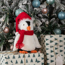 30cm Soft Cuddly Puppa Penguin Christmas Decoration with Santa Hat