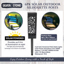 Silver & Stone Outdoor Solar Stake Silhouette Lights - 6 Pack
