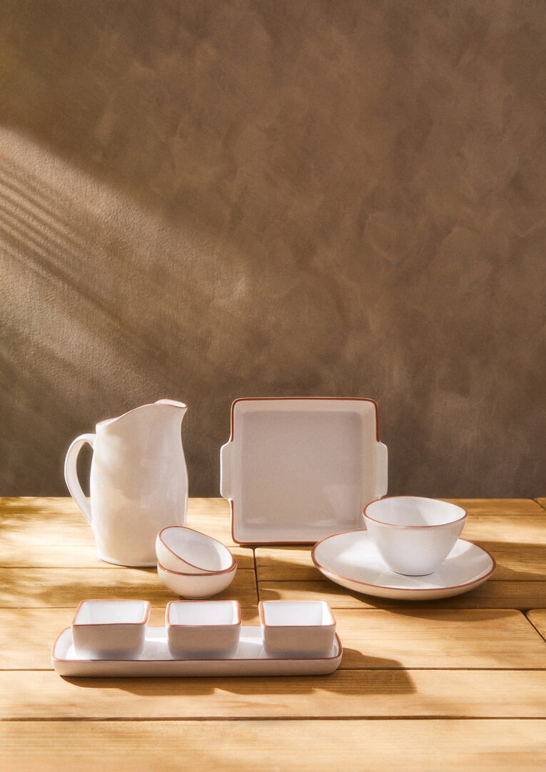 Calisto Terracotta White Glazed Oven to Table Dish