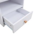 Livingandhome Wooden 1-Drawer Bedside Table Nightstand with a Shelf