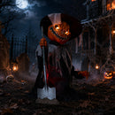 3ft Tall Pop-up Pumpkin Scarecrow Halloween Animatronic Decoration With LEDs