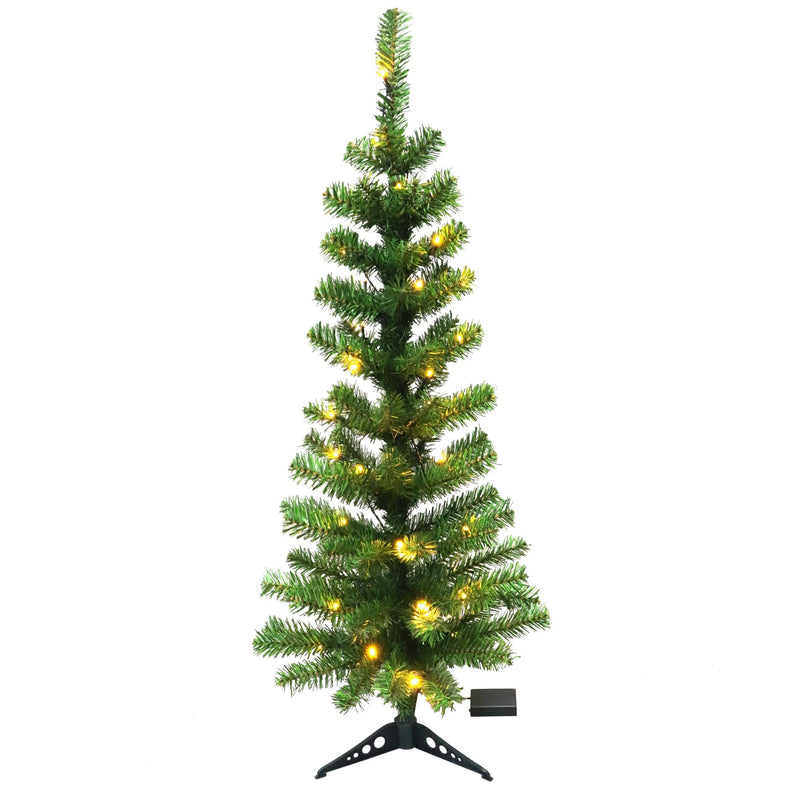 Christmas Sparkle Pre Lit Artificial Traditional Christmas Tree 3.5ft with Warm White LED Lights