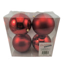 Red Christmas Sparkle Pack of 4 Shatterproof 10cm Baubles - 2 x Matt, 2 x Shiny