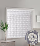 White Floral Textured Voile Louvre Vertical Pleated Window Blind Panel