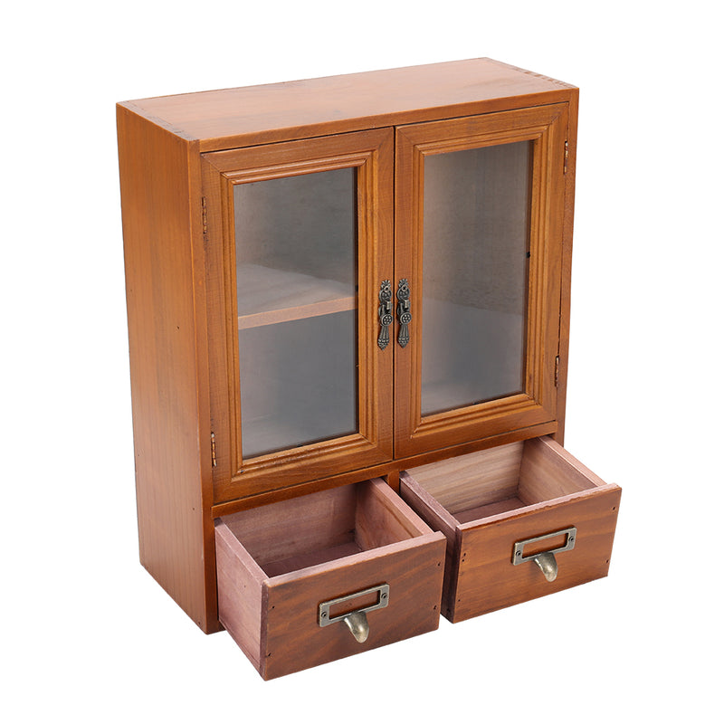 Lifeideas Retro Wooden Desktop Storage Organizer with Drawers