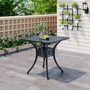 Garden Sanctuary Cast Aluminum Square Outdoor Dining Table Black