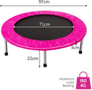 Foldable Mini Trampoline with Springs and Padded Cover-Pink