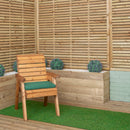 52 x 20cm Back Cushion for Single Wooden Garden Chair in Green