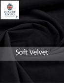 Triple Woven Blackout Velvet Ring Top Curtains with Cascading Diamante Studs Black