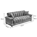 Livingandhome Grey Fabric Sleeper Sofa with Pillows