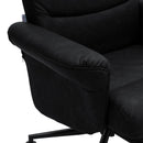 Faux Leather Swivel Armchair With Footstool