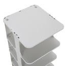 Livingandhome 6-Tier 6-Pair Off-White Plastic Shoe Rack