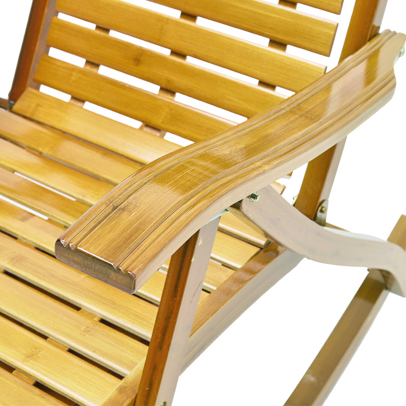 Garden Sanctuary Bamboo Rocking Chair Foldable Recliner