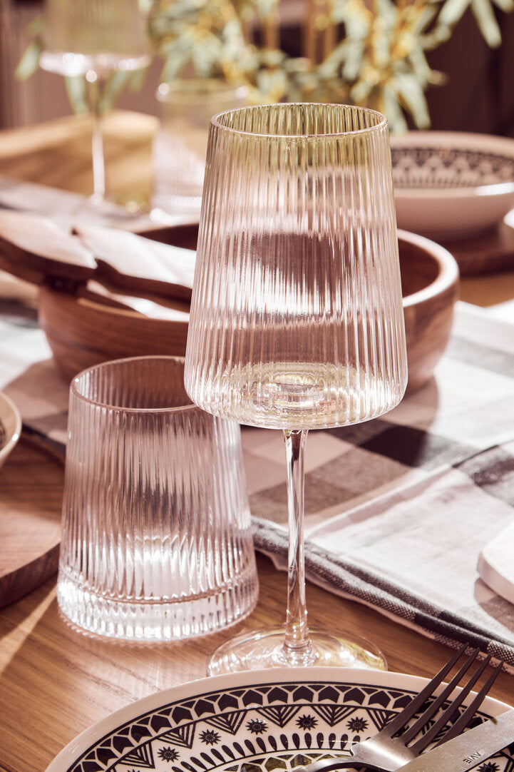 Eldon Set of Four Ribbed Wine Glasses