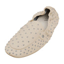 Pair Of Fashion Studded Slip-on Loafers - Beige