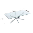 Livingandhome Modern and Futuristic Clear Glass Top Coffee End Table
