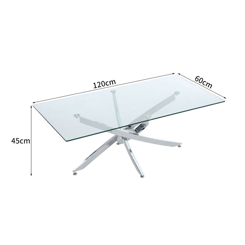 Livingandhome Modern and Futuristic Clear Glass Top Coffee End Table