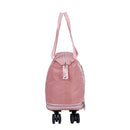 Modishion Pink Wheeled Expandable Travel Bag Wet Dry Split