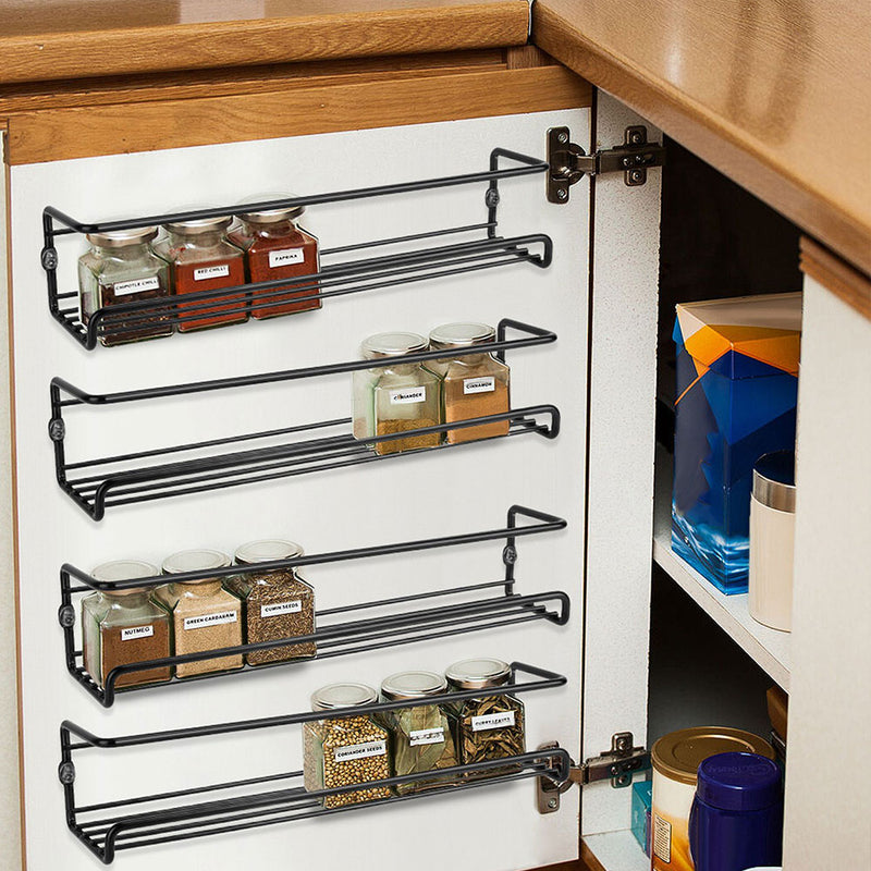 Lifeideas Wall Mount Metal Wire Spice Rack Set of 4
