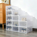 Lifeideas 12 Pack White Foldable Plastic Shoe Storage Boxes
