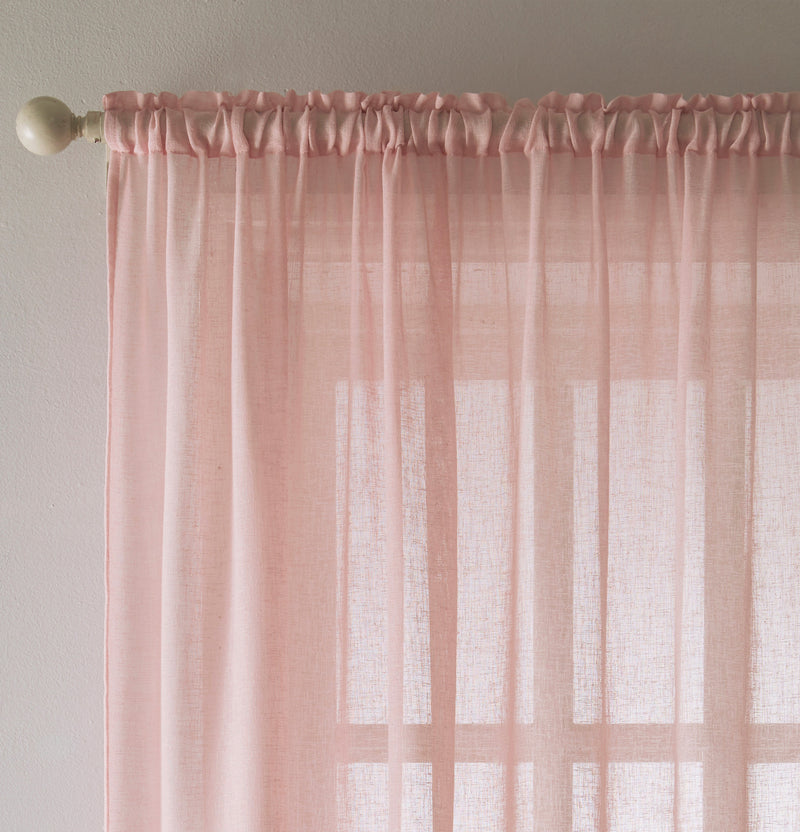 Eden Blush Pink 100% Recycled Plain Voile Panel - Pair
