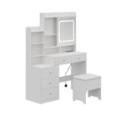 Livingandhome Dressing Table with LED Lights and Stool