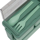 Lifeideas Dual-Layer Plastic Bento Lunch Box with Cutlery