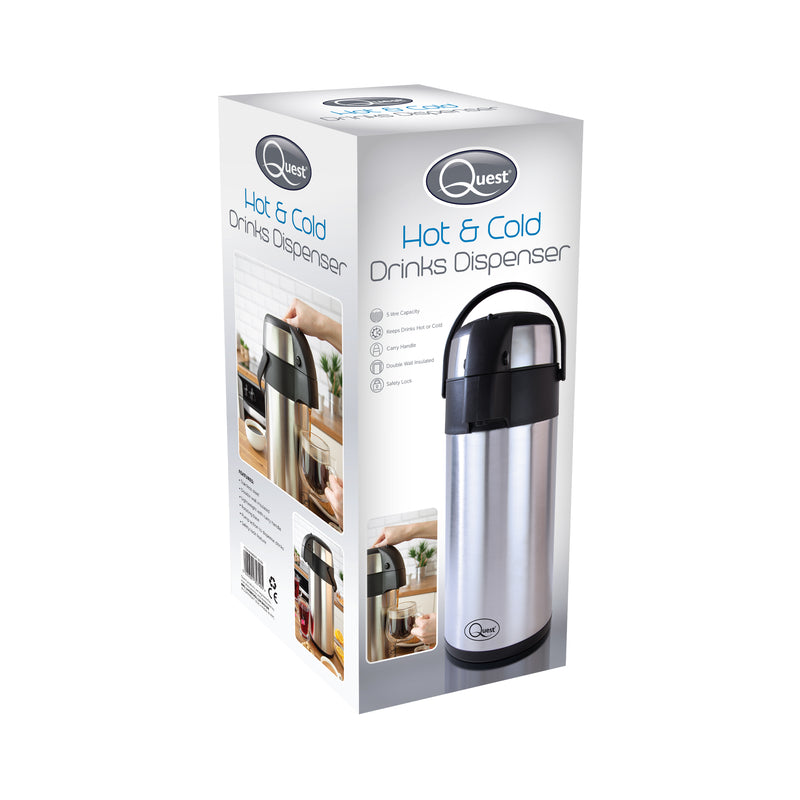 Quest Hot & Cold Drinks Dispenser 5L - Silver