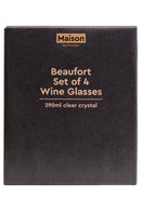 Beaufort Set of 4 Crystal  Wine Glasses