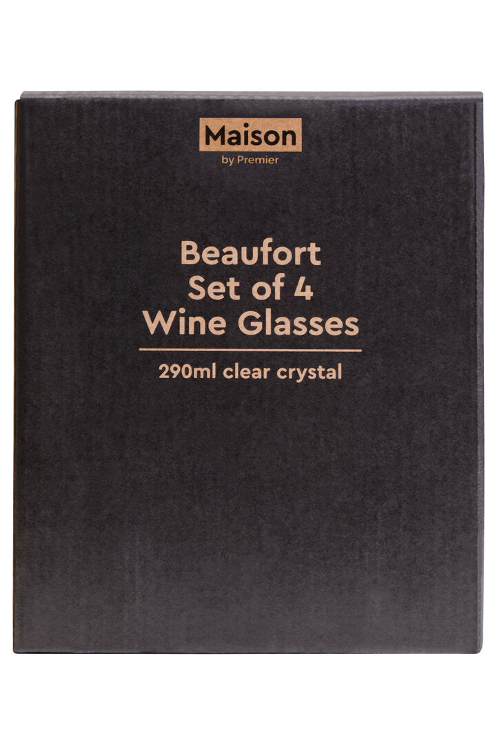 Beaufort Set of 4 Crystal  Wine Glasses