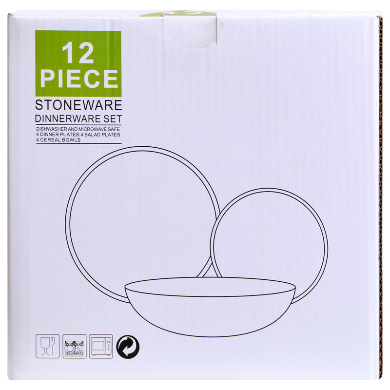 Elmira Twelve Piece Blue Stoneware Dinner Set