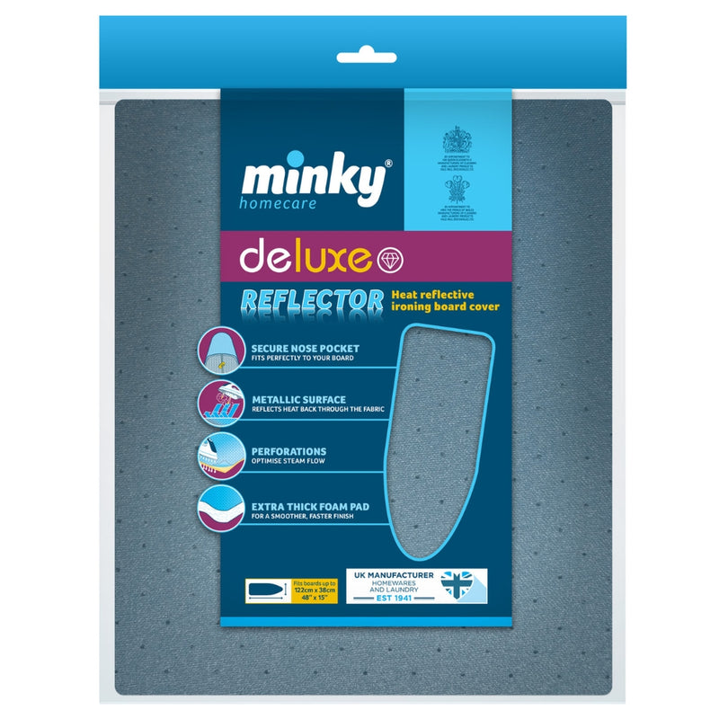 Minky Ironing Board Cover Deluxe Reflector - Heat Reflective 122x38cm - Blue