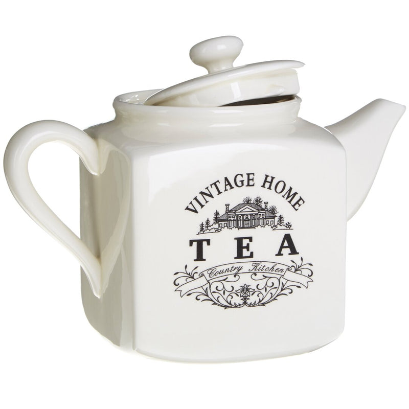 Vintage Home Big Cream Square Teapot