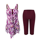2 Piece Tankini Swimsuit with Double Shoulder Straps