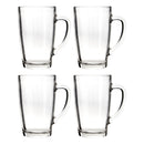 Euri Clear Tall Glass Mugs Set Of 4
