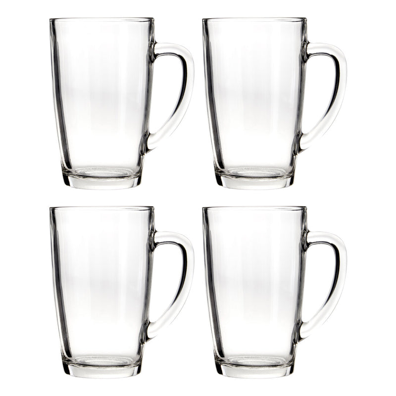 Euri Clear Tall Glass Mugs Set Of 4