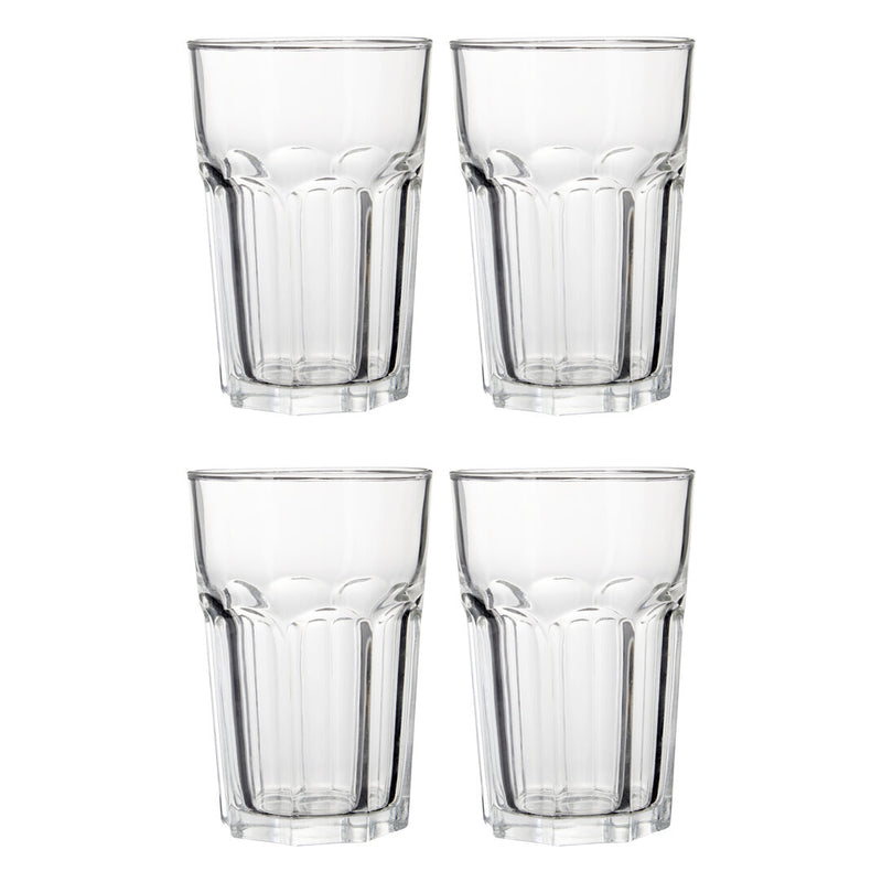 Euri Set Of Four Clear Glass Tumblers 500ml