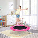 Foldable Mini Trampoline with Springs and Padded Cover-Pink