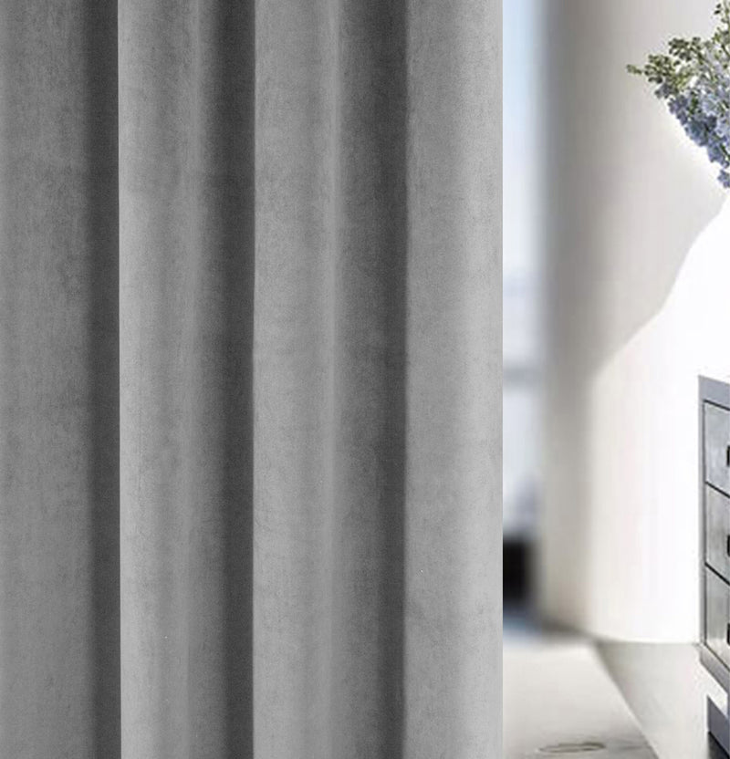 Velvet, Supersoft, 100% Blackout, Thermal (SINGLE) Door Curtain with Tape Top