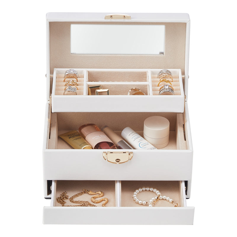 Sheonly Lockable Jewellery Storage Box with Drawer