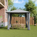 Breeins Solar LED Metal Patio Gazebo with Curtains