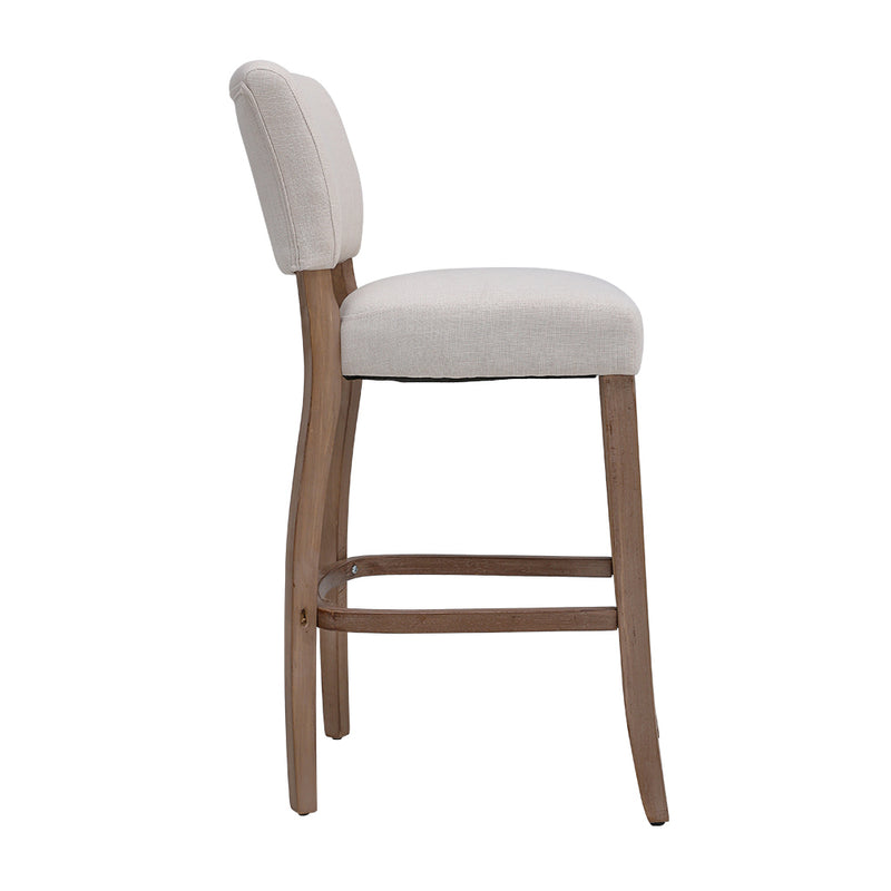 Livingandhome Set of 2 Linen Bar Stool Bar Height for Kitchen Island Cafe