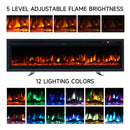 Electric Fireplace with Remote 12 Flame Colours 1800W
