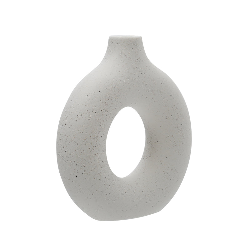Lifeideas Nordic Style Ceramic Round Vase in White